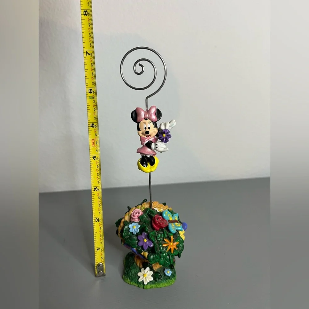Disney VTG Park Minnie Mouse Colorful Spring Floral Scene Picture Photo Holder